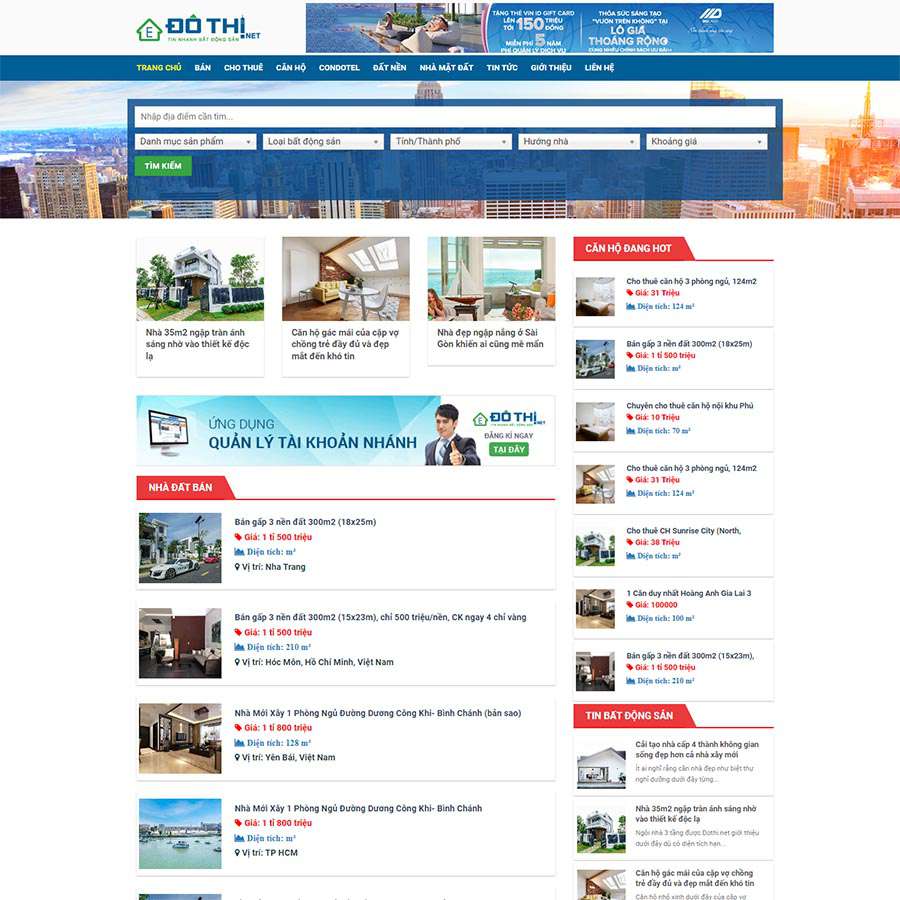 Thiết kế website wordpress trọn gói giá rẻ. Liên hệ: 0918 569 236 13 Mẫu website wordpress bất động sản 28