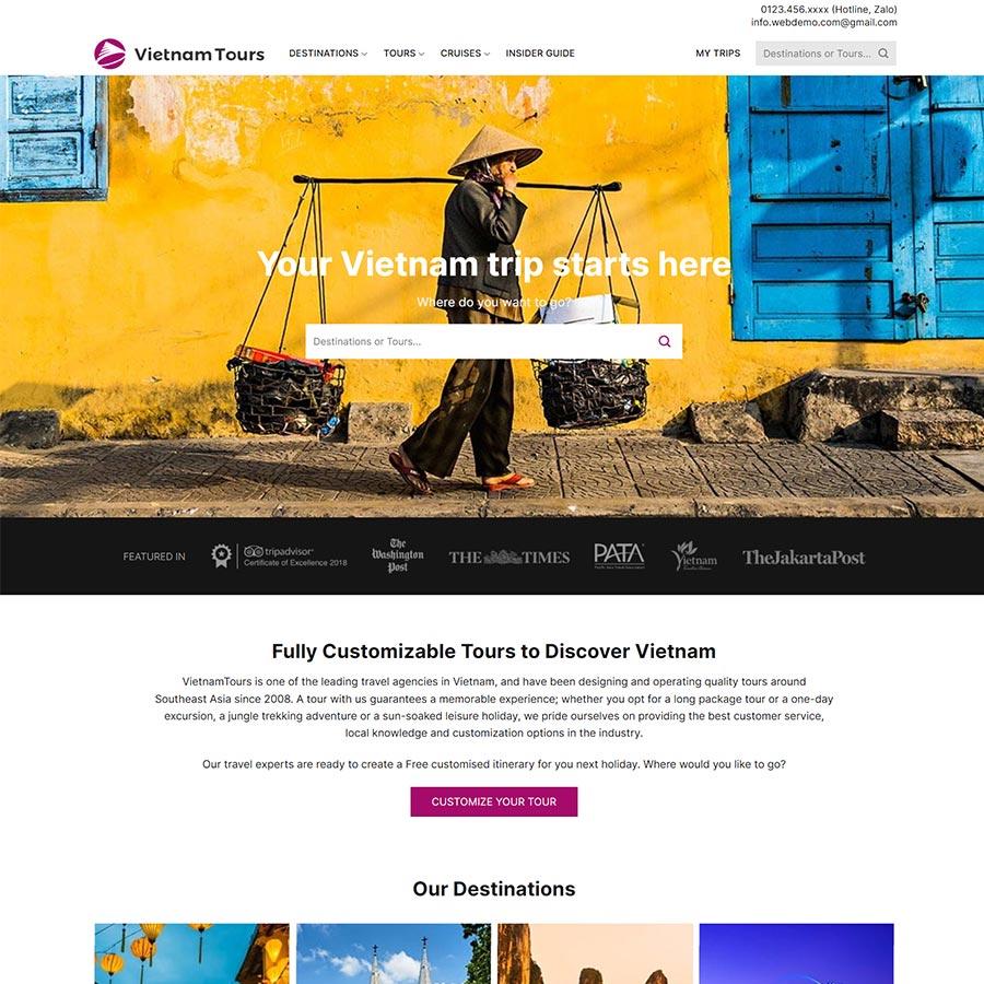 Mẫu website WordPress du lịch 18