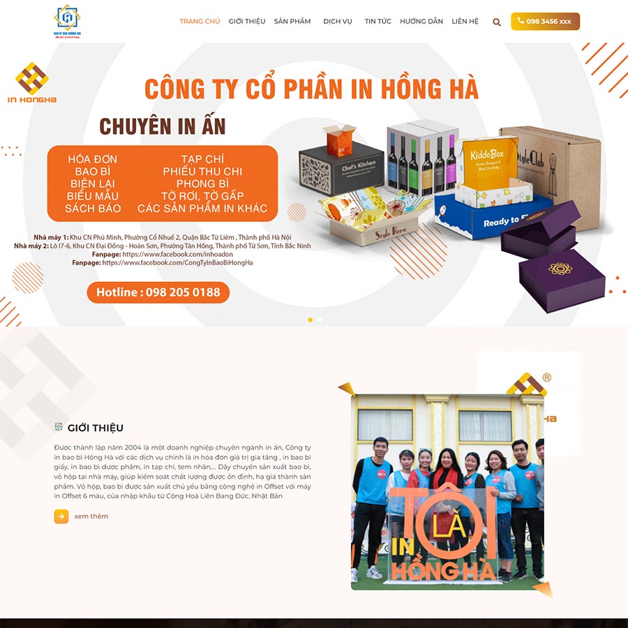 Mẫu website WordPress công ty in ấn 07