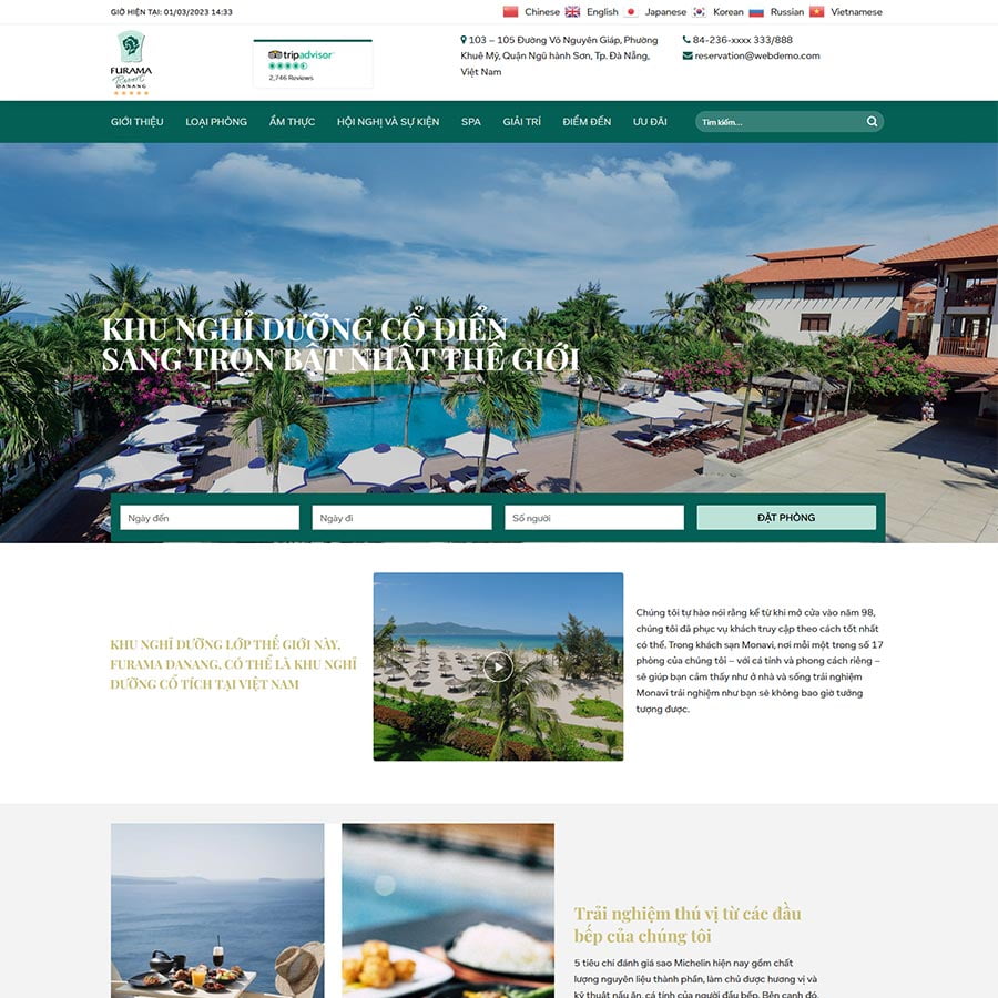 Mẫu website WordPress khách sạn 06