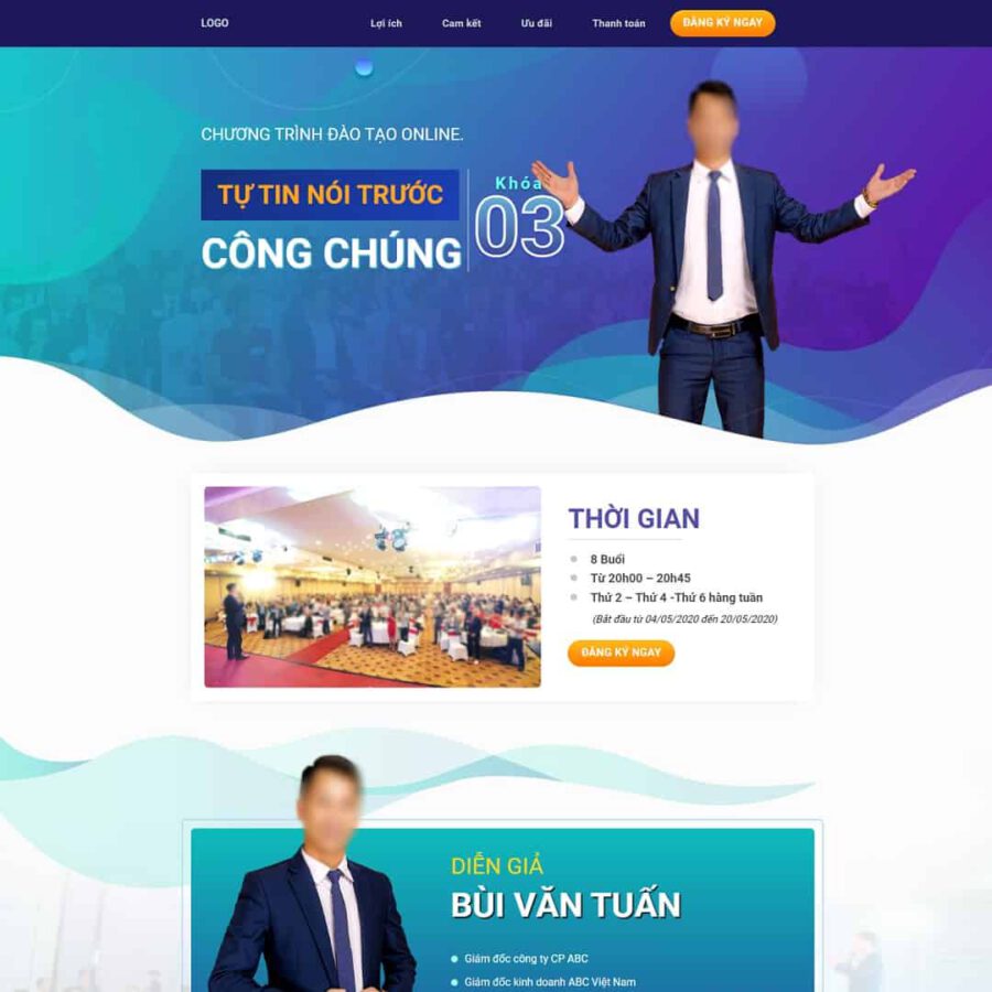 Mẫu website WordPress landing page khóa học giao tiếp