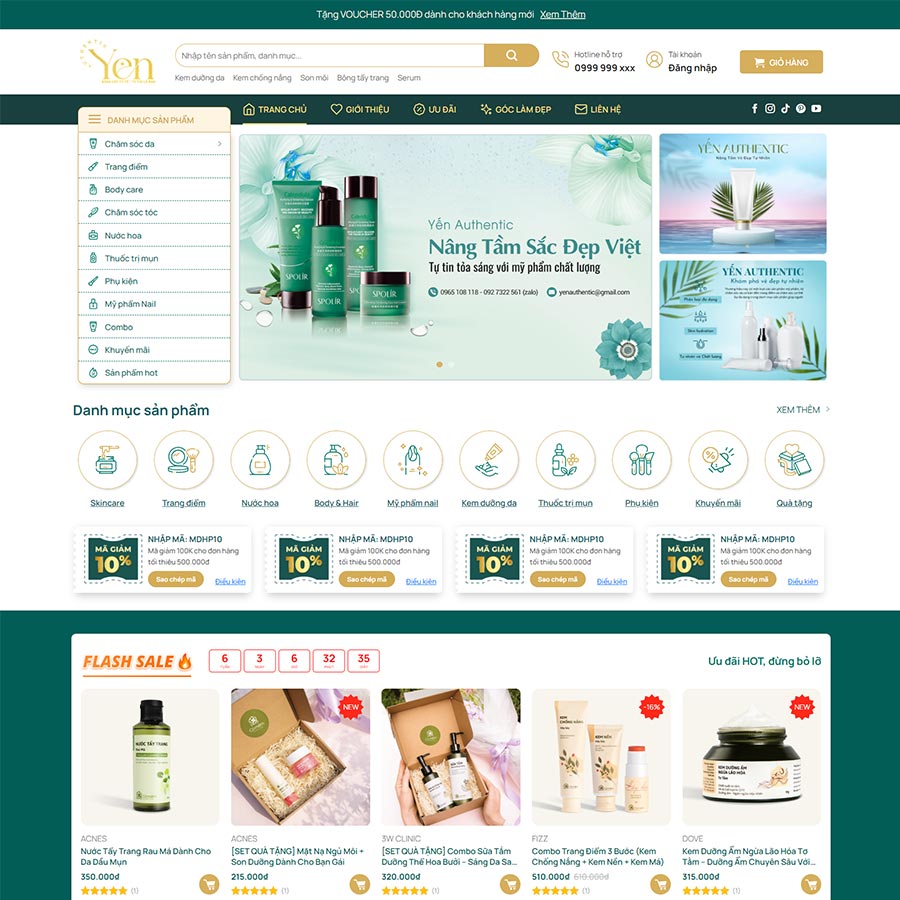 Mẫu website WordPress mỹ phẩm 22
