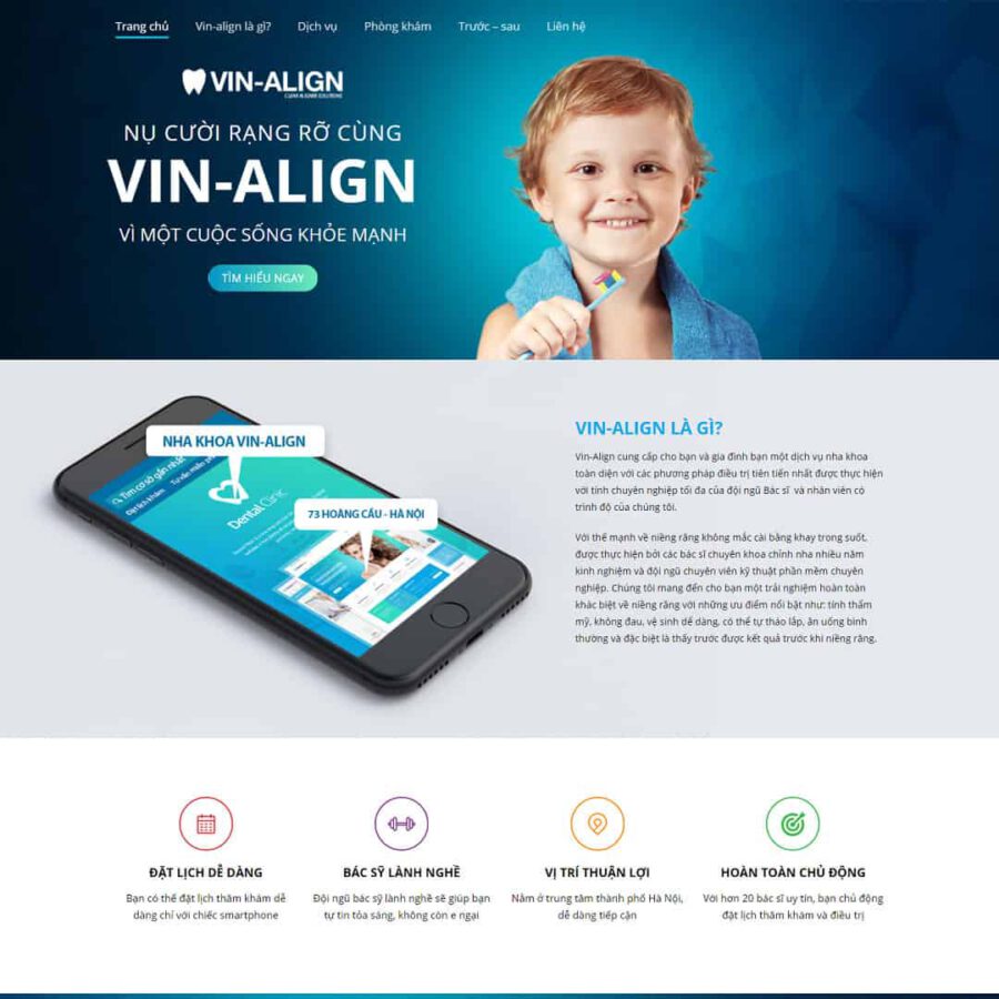 Mẫu website wordPress lading page nha khoa 01