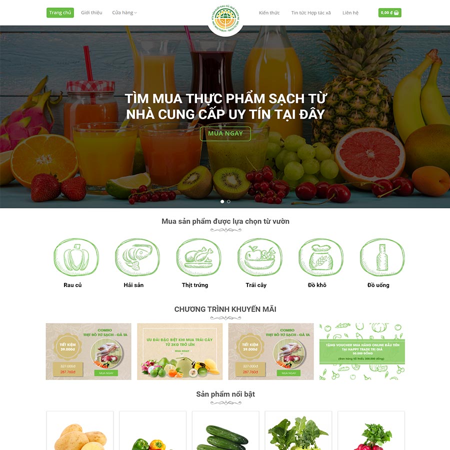 Mẫu website WordPress nông sản 03