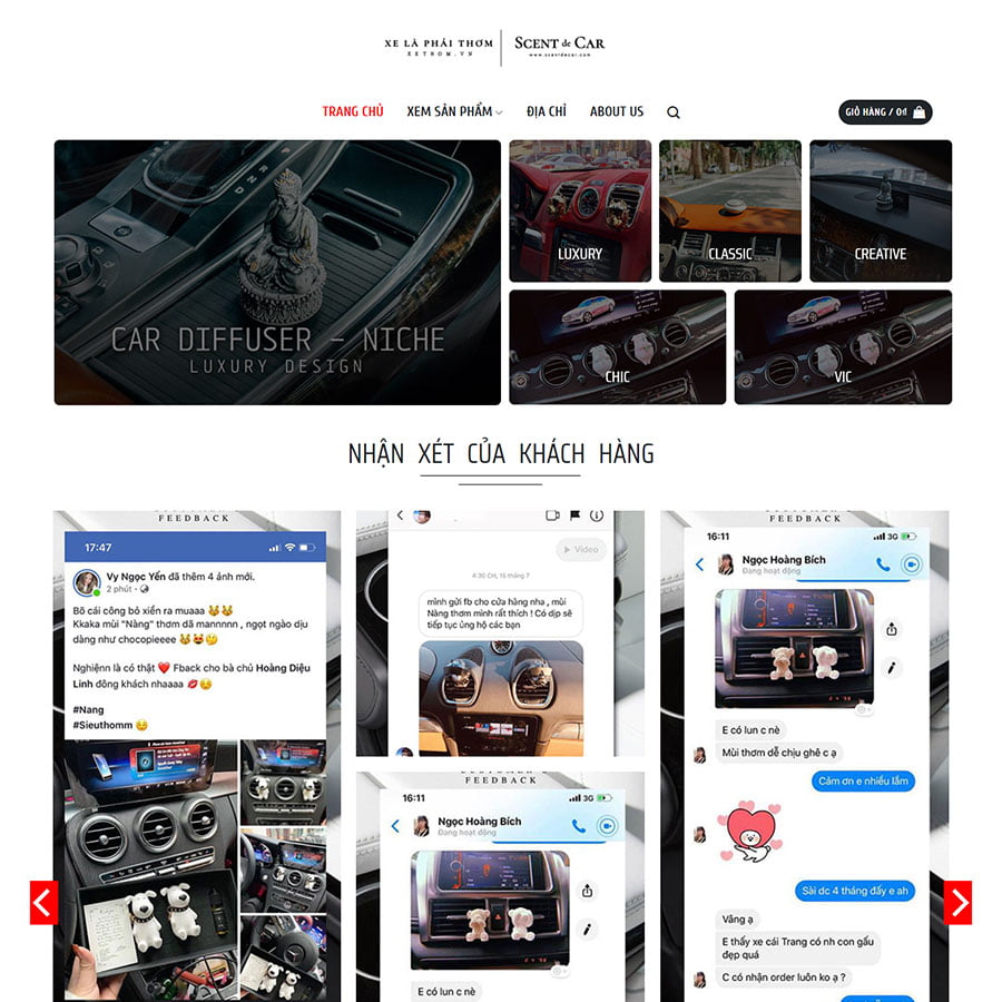 Mẫu website WordPress nước hoa cho xe hơiMẫu website WordPress nước hoa cho xe hơi
