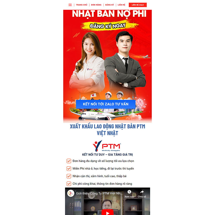 Mẫu website WordPress xuất khẩu lao động 09